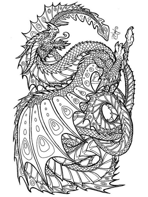 dragon coloring pages  adults