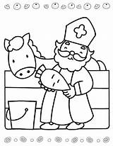 Sinterklaas Tekening Sint Nicholas Tekeningen Kleuren Jarig Kiezen Nicolaas Bezoeken Kerst sketch template