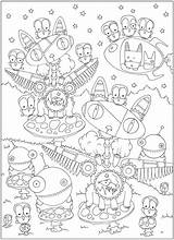 Coloring Pages Sheets Creative Haven Dover Publications Books Book Printable Kids Creatures Curious Doverpublications Adult Colouring Doodle Colored Robot Robots sketch template