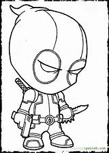 Deadpool Coloring Pages sketch template