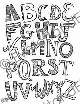 Alphabet Doodle Uppercase sketch template