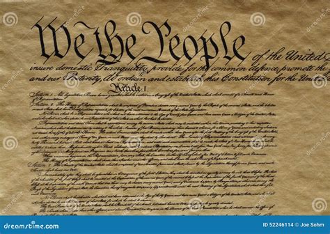 close    united states constitution stock photo image