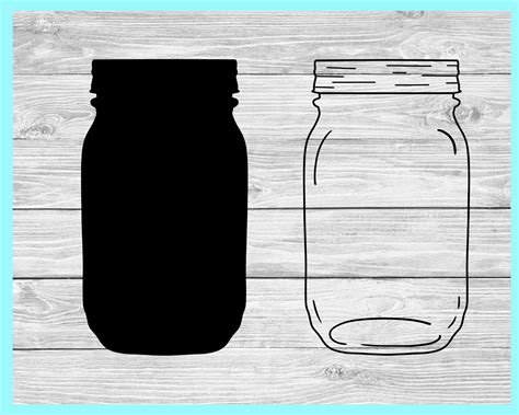 mason jar svg mason jar clip art printable mason jar etsy