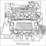 School Coloring Kids Bus Pages Printable sketch template