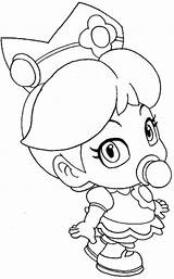 Peach Coloring Pages Baby Princess Mario Choose Board Bros Print Cute sketch template