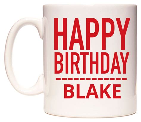 happy birthday blake plain red mug wedomugscom