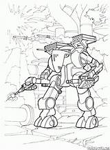 Robot Coloring Pages Wars Futuristic War Big sketch template