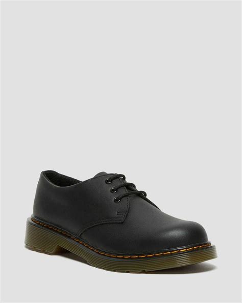 dr martens youth  softy  leather shoes  black modesens