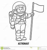 Astronauta Coloriage Astronaute Illustrazione sketch template