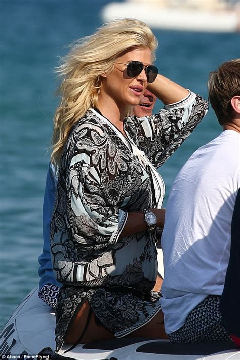 victoria silvstedt puts on a leggy display in saint tropez as she