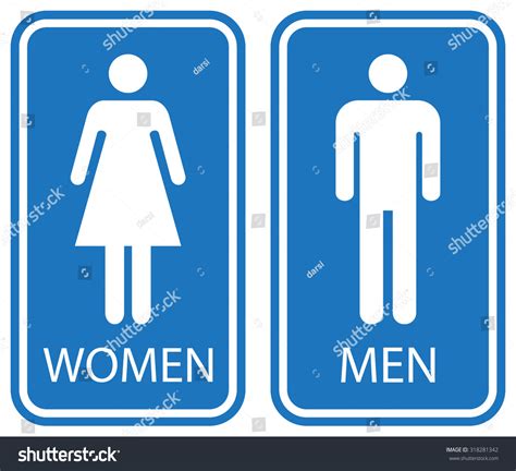 male female toilet signs white isolated stock vector 318281342
