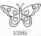 Lydia Naam Kleurplaat Vlinder Trouwen sketch template