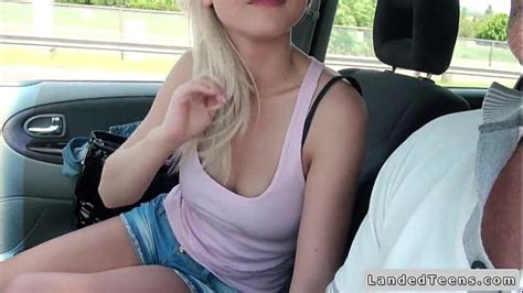 czech blonde teen gives blowjob in car and fucks xnxx