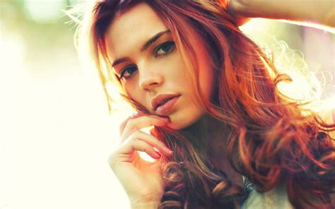 Wallpaper Face Women Redhead Model Long Hair Filter Emotion