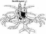 Skullgreymon sketch template