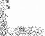 Coloring Frame Pages Flower Printable sketch template