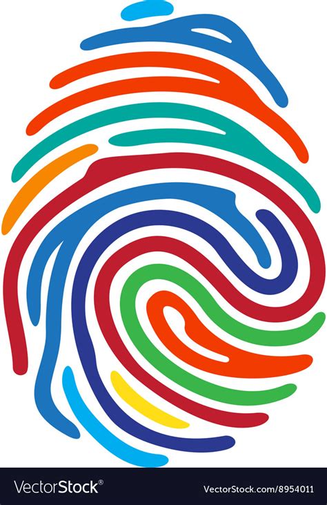 Rainbow Color Fingerprint Royalty Free Vector Image