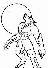 Werewolf Coloring Pages Wolf Scary Halloween Howling Printable Drawing Kids Print Lobisomem Colorir Easy Desenhos Drawings Face Moon Para Desenho sketch template