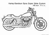 Harley Davidson Coloring Motorcycle Pages Dyna Mandala Printable Moto Coloriage Custom Drawing Choose Board Classic Fatboy sketch template