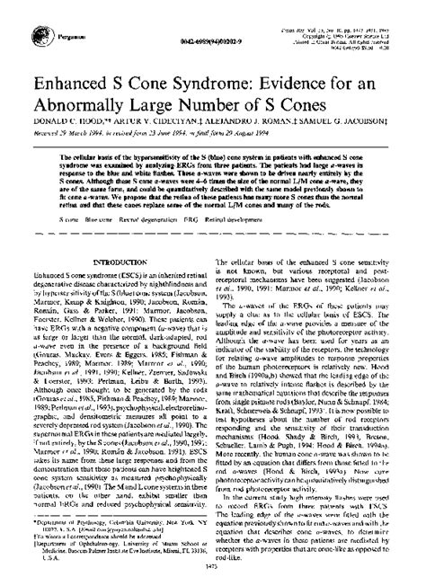 enhanced  cone syndrome evidence   abnormally large number