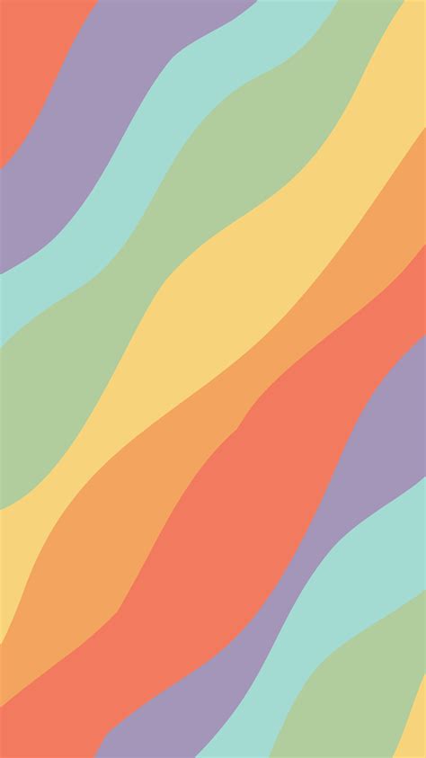 phone wallpaper muted rainbow coloured waves artofit