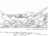 Coloring Mountain Mountains Pages Landscape Scenery Arctic Rocky Appalachian Printable Drawing Adult Kids Adults Smoky Book Color Clipart Scene Sheets sketch template