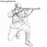 Soldier Drawing Drawings Army Draw Soldiers Sketch Soviet Sketches Pages Pencil Coloring Drawingforall Step Tutorials Easy War Military солдат Anime sketch template