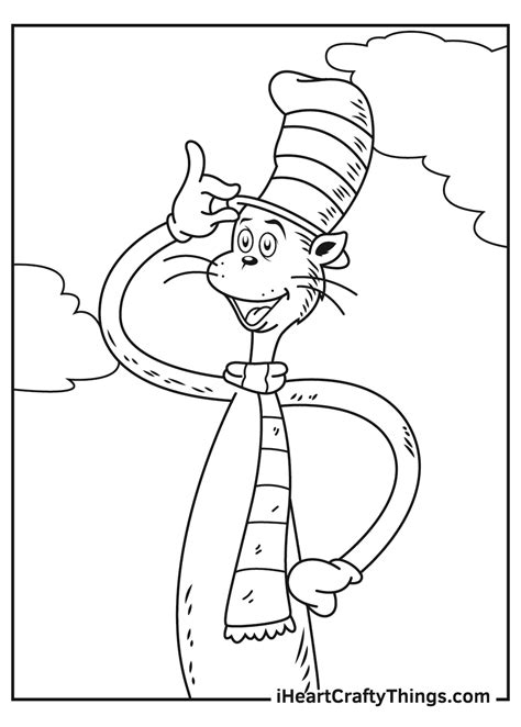 coloring pages cat   hat background