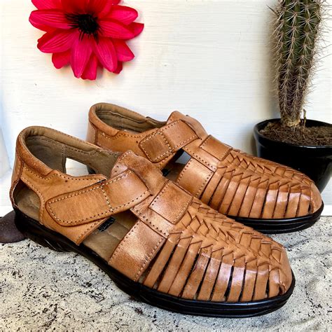 mexican comfortable huarache shoes  men mexican leather etsy