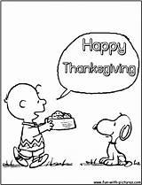 Coloring Thanksgiving Pages Charlie Brown Snoopy Color Popular Happy sketch template
