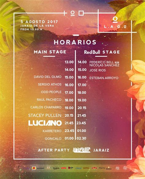 horarios disponibles  la  edicion de lago festival