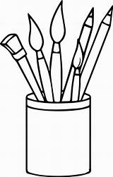 Paint Supplies Pencils Wecoloringpage Preschool Peintre Gcssi Coloringpagesfortoddlers sketch template