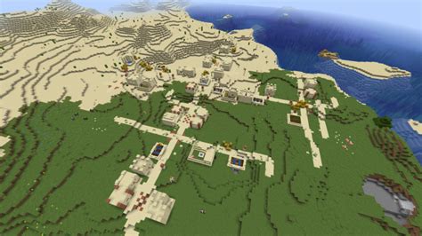 desert village  spawn seed minecraft map