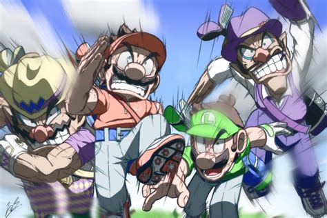 Mario Luigi Wario And Waluigi Mario And 2 More Drawn By Banel