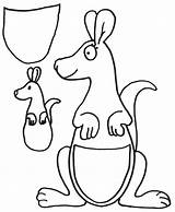 Kangaroo Coloring Pages Color Baby Printable Craft Kids Template Preschool Drawing Print Crafts Animals Sheet Clipart Australia Cliparts Joey Preschoolers sketch template