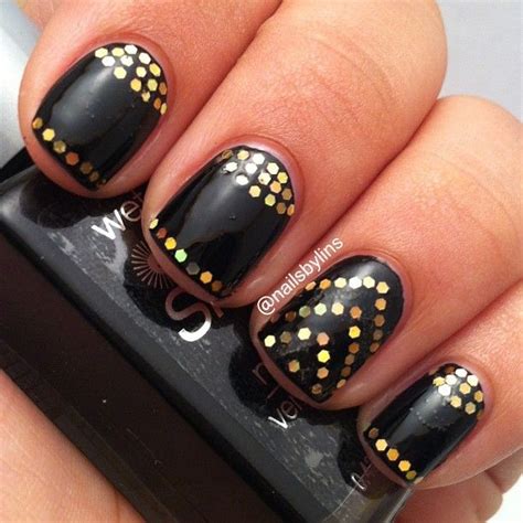 cleopatra nails gold glitter  black deco fabulous nails cute