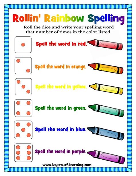 spelling word activities collection picture frames