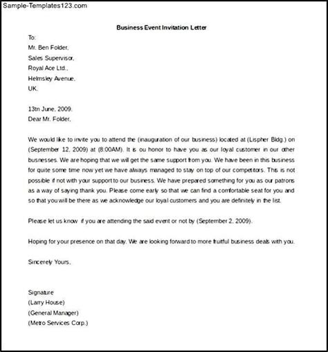 sample letter inviting  mayor  attend  event