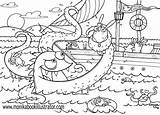 Coloring Monster Sea Pages Kids Monsters Adults Print Printable Clipart Sheets Color Ocean Pdf Creature Woman Detailed sketch template