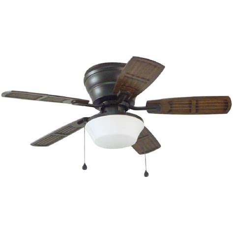harbor breeze mooreland   bronze led indooroutdoor flush mount ceiling fan  light