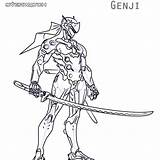 Overwatch Reaper Genji sketch template