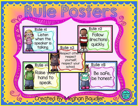 creative colorful classroom class rules posters