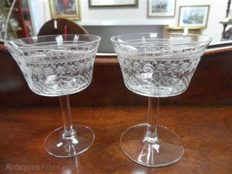 antiques atlas pair of victorian acid etched champagne