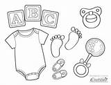 Baby Coloring Printable Pages Onesie Drawing Shower Clipart Template Kids Colouring Drawings Sheets Choose Printablecuttablecreatables Items Printables Unisex Right Creatables sketch template