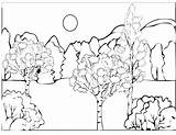 Coloring Forest Deciduous Pages Getcolorings sketch template