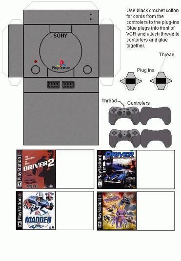 playstation  tb console doll house crafts paper toys miniature crafts