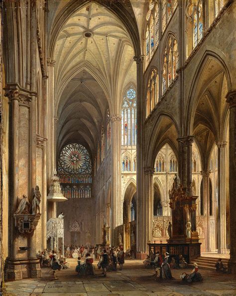 cathedral interior painting  jules victor genisson fine art america