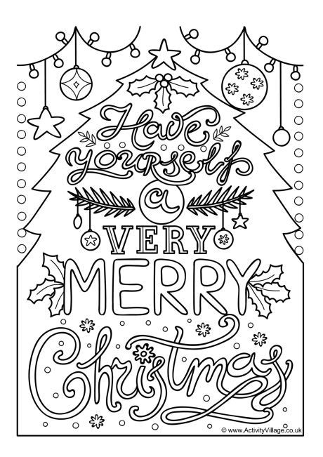 merry christmas colouring page