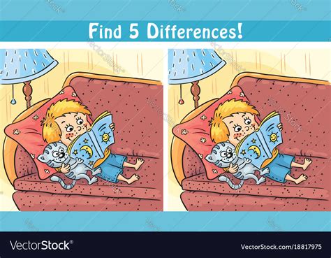 find differences game   cartoon boy vector image