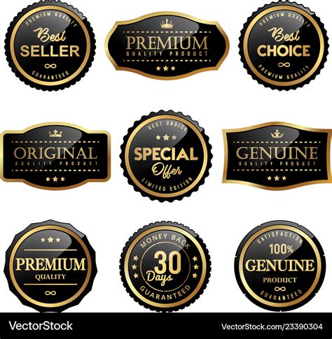 premium quality product labels design royalty  vector